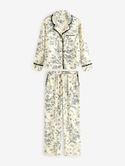 Laura Ashley Monochrome Lloyd Viscose Button Through Pyjamas - Image 7 of 12