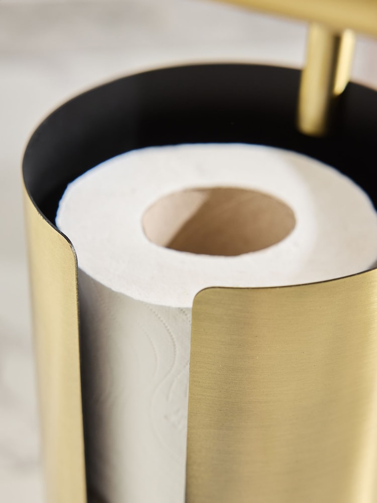 Gold Bow Floor Standing Toilet Roll Holder - Image 3 of 3 Gold Bow Floor Standing Toilet Roll Holder - Image 3 of 3