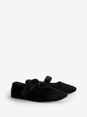 Laura Ashley Black Mary Jane Cosy Fur Slippers - Image 2 of 6
