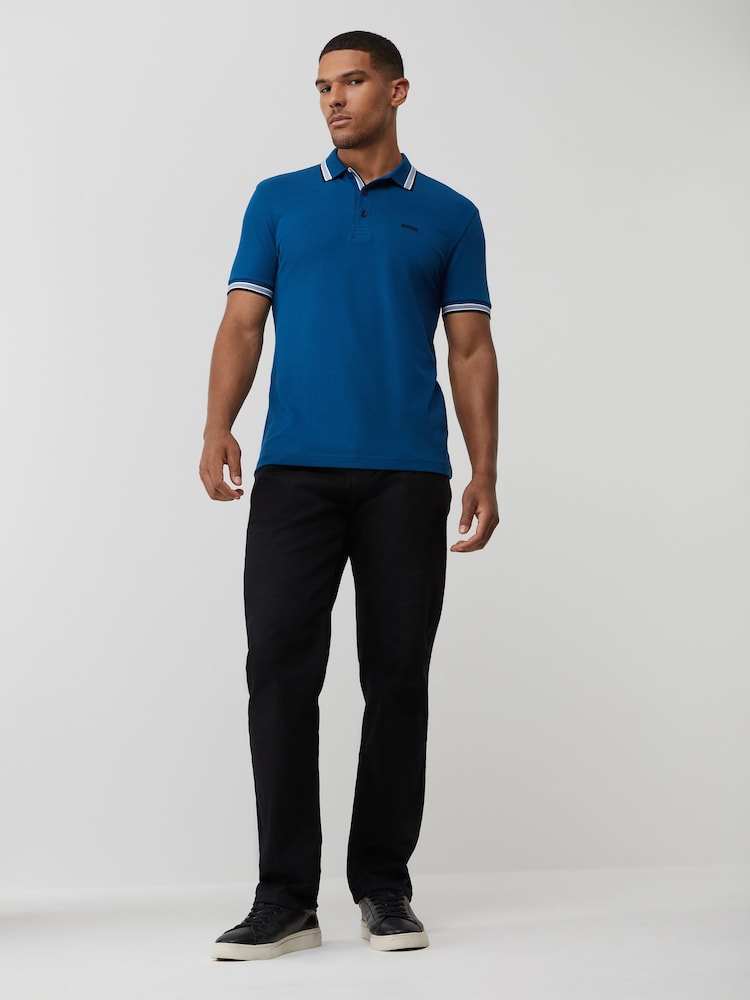 BOSS Blue Regular Fit Paddy Tipped Collar Polo Shirt - Image 2 of 5