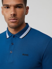 BOSS Blue Regular Fit Paddy Tipped Collar Polo Shirt - Image 4 of 5