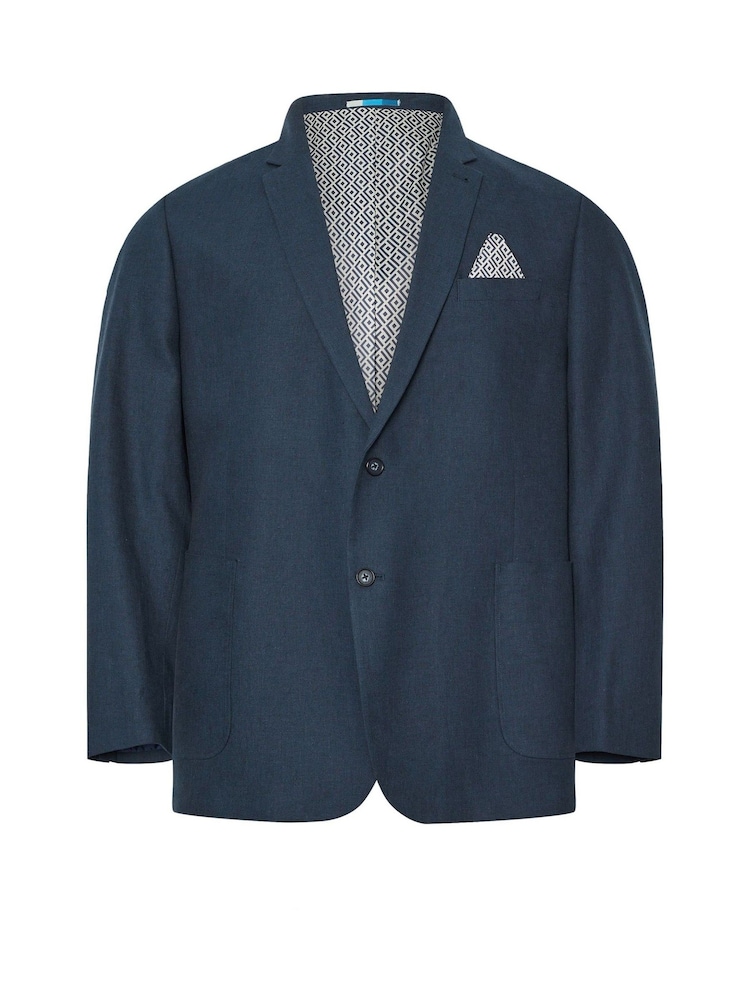 BadRhino Big & Tall Blue Linen Suit Jacket - Image 1 of 2