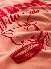 Koralno roza - Cat Graphic Printed Short Sleeve Crew Neck T-Shirt - Slika 8 iz 8