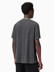 AllSaints Grey Saka Short Sleeve 100% Organic Cotton Crew T-Shirt - Image 4 of 6