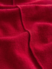 Cherry Red 100% Cashmere N.Premium Roll Edge Jumper - Image 7 of 8