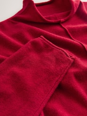 Cherry Red 100% Cashmere N.Premium Roll Edge Jumper - Image 8 of 8