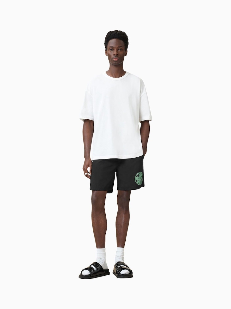 AllSaints Black Distortion Swimshorts - Image 1 of 9