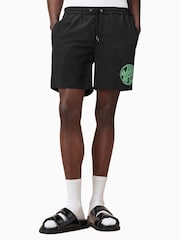 AllSaints Black Distortion Swimshorts - Image 2 of 9