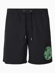 AllSaints Black Distortion Swimshorts - Image 9 of 9