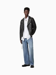 AllSaints Black Comet Biker Jacket - Image 1 of 8
