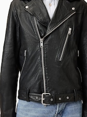 AllSaints Black Comet Biker Jacket - Image 3 of 8