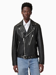 AllSaints Black Comet Biker Jacket - Image 5 of 8
