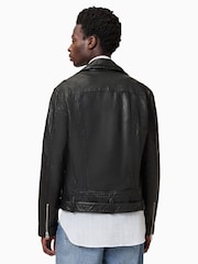 AllSaints Black Comet Biker Jacket - Image 7 of 8