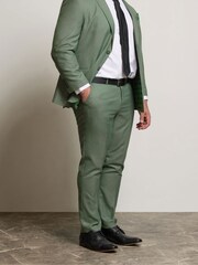 BadRhino Big & Tall Green Textured Suit Trousers - Image 1 of 6