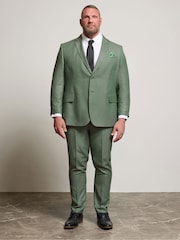 BadRhino Big & Tall Green Textured Suit Trousers - Image 2 of 6