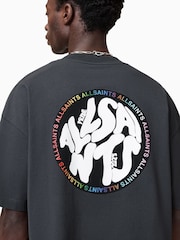 AllSaints Black Pride Distortion Short Sleeve 100% Organic Cotton T-Shirt - Image 2 of 7