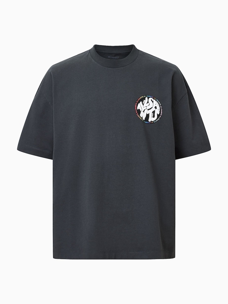 AllSaints Black Pride Distortion Short Sleeve 100% Organic Cotton T-Shirt - Image 7 of 7