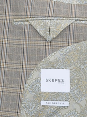 Skopes Grey Tailored Fit Dettori Check Suit Jacket - Image 6 of 6