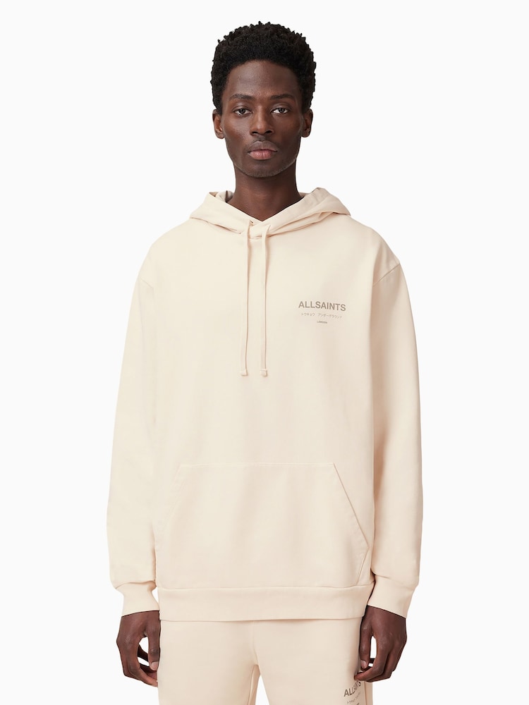 AllSaints Cream Underground Oth Hood 100% Organic Cotton Sweatshirt - Image 2 of 7