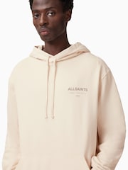 AllSaints Cream Underground Oth Hood 100% Organic Cotton Sweatshirt - Image 3 of 7