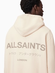 AllSaints Cream Underground Oth Hood 100% Organic Cotton Sweatshirt - Image 4 of 7