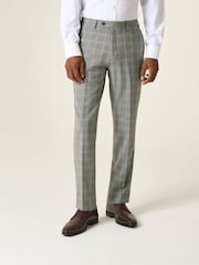 Skopes Grey Tailored Fit Dettori Check Suit Trousers - Image 1 of 5