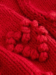 Cherry Red Hand Stitch Heart Detail Cardigan - Image 3 of 3