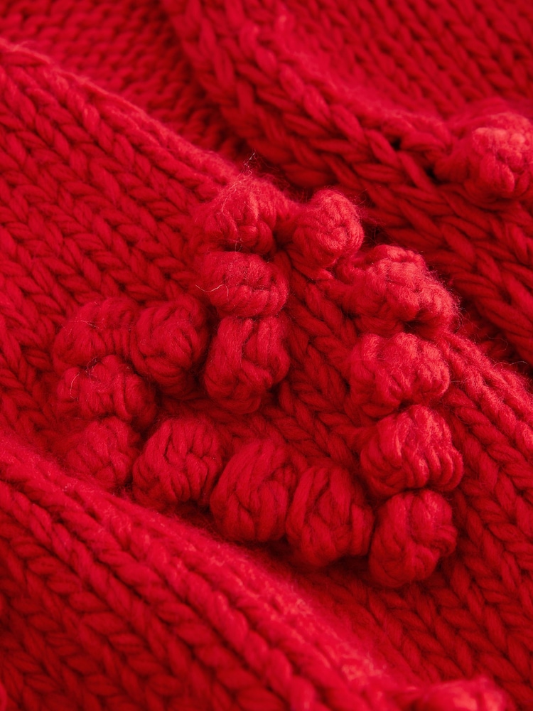 Cherry Red Hand Stitch Heart Detail Cardigan - Image 3 of 3