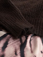 Chocolate Brown Animal Print 2 in 1 Jumper Slip Dress - Image 4 of 4