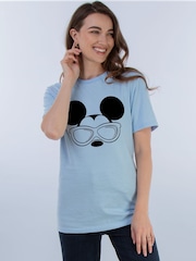 Brands In Blue Women Boyfriend Fit Disney Mickey Mouse Sunglasses 100% Cotton T-Shirt - Image 1 of 4