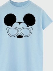 Brands In Blue Women Boyfriend Fit Disney Mickey Mouse Sunglasses 100% Cotton T-Shirt - Image 4 of 4