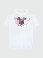 Brands In White Women Boyfriend Fit Disney Mickey Mouse 3 Heads 100% Cotton T-Shirt - Image 3 of 4