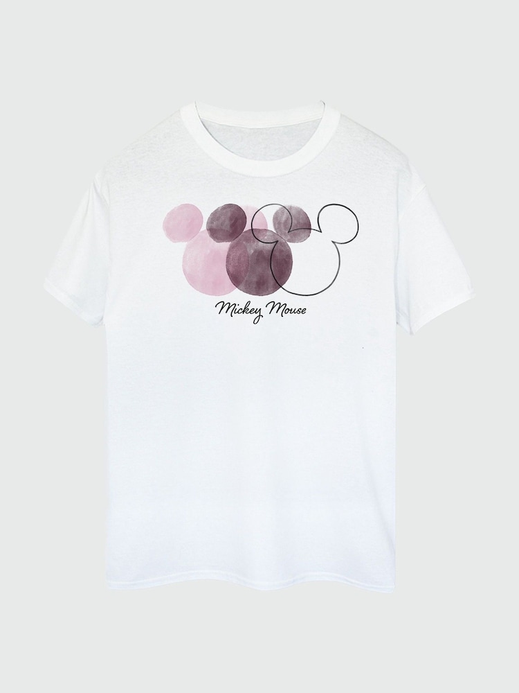 Brands In White Women Boyfriend Fit Disney Mickey Mouse 3 Heads 100% Cotton T-Shirt - Image 3 of 4