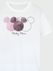 Brands In White Women Boyfriend Fit Disney Mickey Mouse 3 Heads 100% Cotton T-Shirt - Image 4 of 4