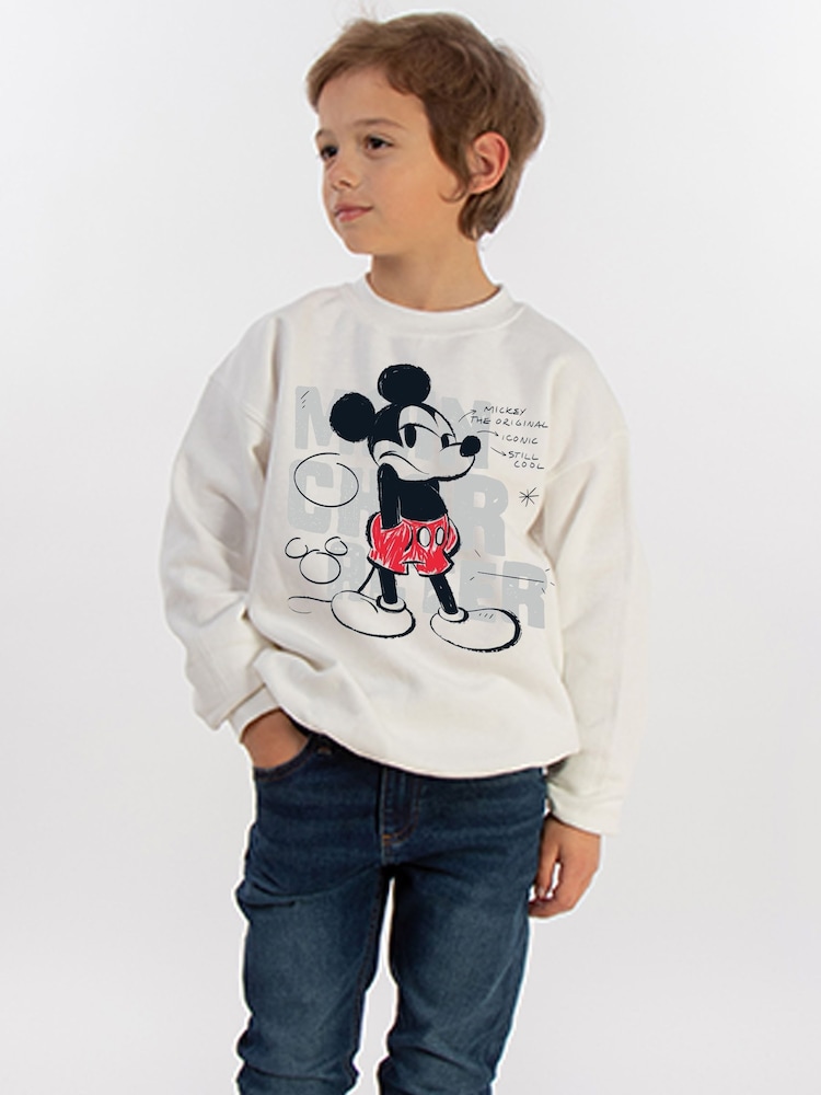 Brands In White Boys Disney Mickey Mouse Main Character Sweatshirt - Image 2 of 4