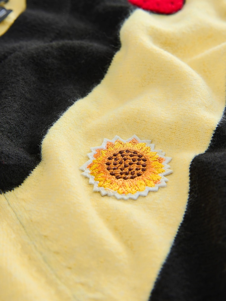 Yellow/Black Stripe Badge Supersoft Crew Neck Long Sleeve Jumper - Image 2 of 3 Yellow/Black Stripe Badge Supersoft Crew Neck Long Sleeve Jumper - Image 2 of 3