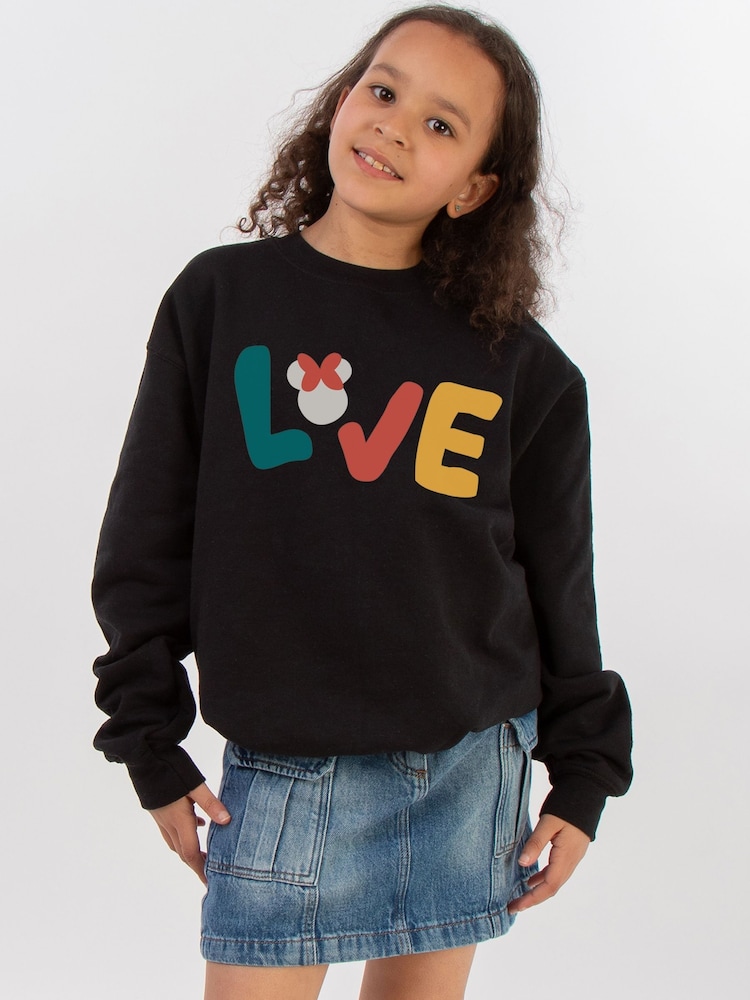Brands In Black Girls Disney Minnie Mouse Love Sweatshirt - Image 2 of 4