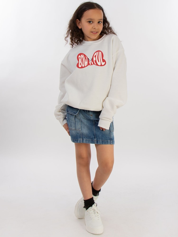 Brands In White Girls Disney Minnie Mouse Bowtiful Sweatshirt - Image 2 of 4