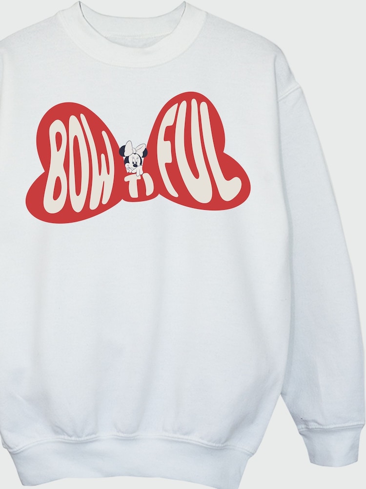 Brands In White Girls Disney Minnie Mouse Bowtiful Sweatshirt - Image 4 of 4