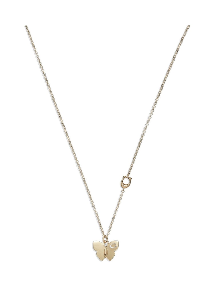 COACH Gold Tone Butterfly Pendant Necklace - Image 2 of 5
