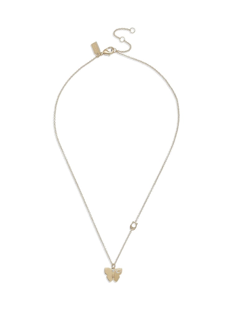 COACH Gold Tone Butterfly Pendant Necklace - Image 5 of 5