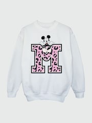 Brands In White Girls Disney Mickey Mouse Pink Leopard Print Sweatshirt - Image 3 of 4