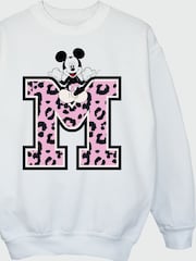 Brands In White Girls Disney Mickey Mouse Pink Leopard Print Sweatshirt - Image 4 of 4