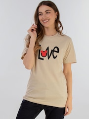 Brands In Natural Women Boyfriend Fit Disney Minnie Mouse Love 100% Cotton T-Shirt - Image 2 of 4
