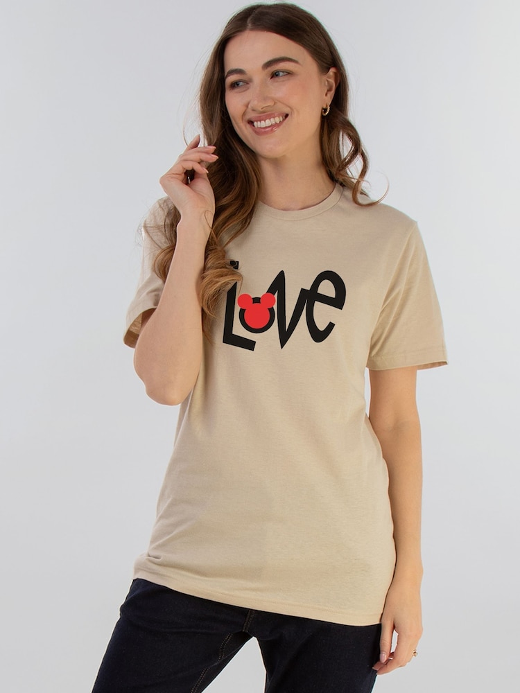 Brands In Natural Women Boyfriend Fit Disney Minnie Mouse Love 100% Cotton T-Shirt - Image 2 of 4