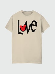 Brands In Natural Women Boyfriend Fit Disney Minnie Mouse Love 100% Cotton T-Shirt - Image 3 of 4