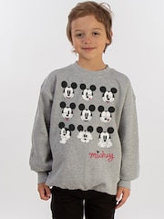Brands In Grey Boys Disney Mickey Mouse Many Faces Sweatshirt - Image 1 of 4