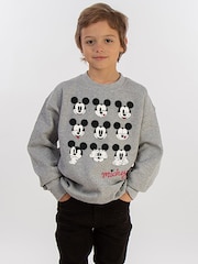 Brands In Grey Boys Disney Mickey Mouse Many Faces Sweatshirt - Image 2 of 4