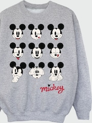 Brands In Grey Boys Disney Mickey Mouse Many Faces Sweatshirt - Image 4 of 4