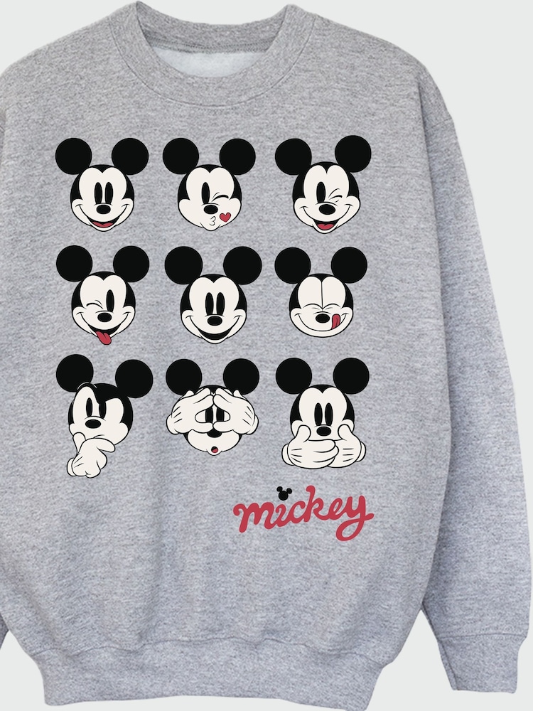 Brands In Grey Boys Disney Mickey Mouse Many Faces Sweatshirt - Image 4 of 4
